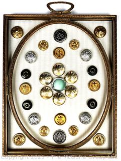 Framed and Mounted Antique Button Collection