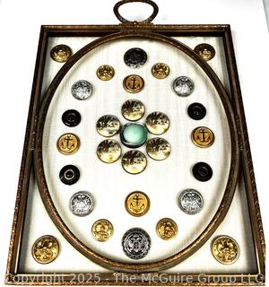Framed and Mounted Antique Button Collection