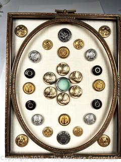 Framed and Mounted Antique Button Collection