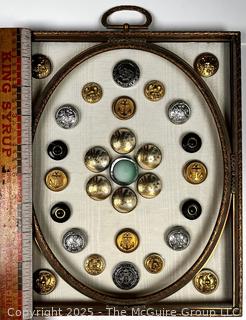 Framed and Mounted Antique Button Collection