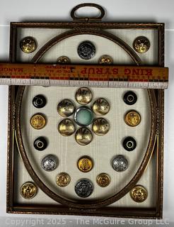 Framed and Mounted Antique Button Collection