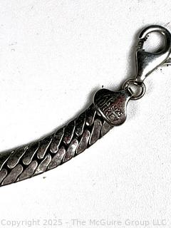Two (2) Sterling Silver Herringbone and Braided Chain Bracelets