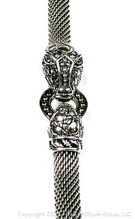 John Hardy Jai Crocodile 14k Gold & 925 Silver Mesh Bracelet 