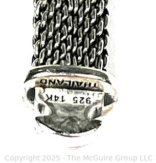 John Hardy Jai Crocodile 14k Gold & 925 Silver Mesh Bracelet 