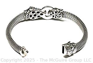 John Hardy Jai Crocodile 14k Gold & 925 Silver Mesh Bracelet 
