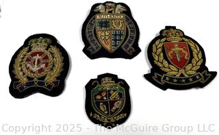 Four (4) Scottish Metallic Bullion Embroidered Badges