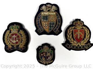 Four (4) Scottish Metallic Bullion Embroidered Badges