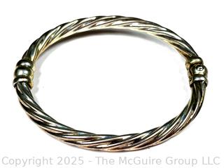 Sterling Silver Swirl Hinged Bangle Bracelet