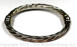 Sterling Silver Swirl Hinged Bangle Bracelet