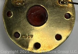 Metropolitan Museum Art MMA Vermeil Sterling Cabochon Garnet Brooch