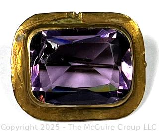 Edwardian Amethyst Color Stone Brooch