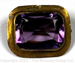 Edwardian Amethyst Color Stone Brooch