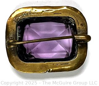 Edwardian Amethyst Color Stone Brooch