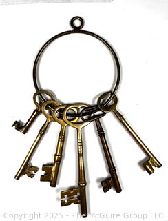Collection of Large Brass Skeleton Keys 