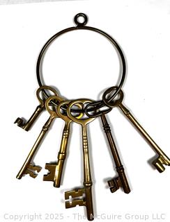 Collection of Large Brass Skeleton Keys 
