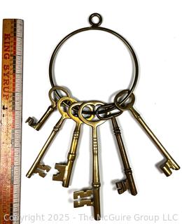 Collection of Large Brass Skeleton Keys 