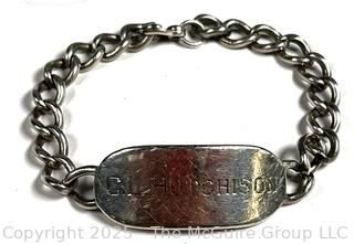 Sterling Silver Cuban Link ID Bracelet