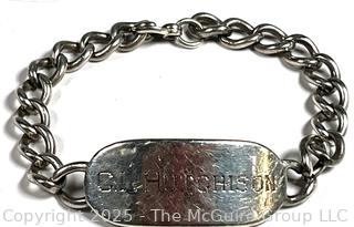 Sterling Silver Cuban Link ID Bracelet