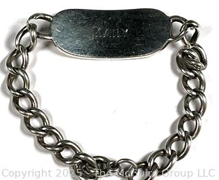 Sterling Silver Cuban Link ID Bracelet