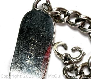 Sterling Silver Cuban Link ID Bracelet