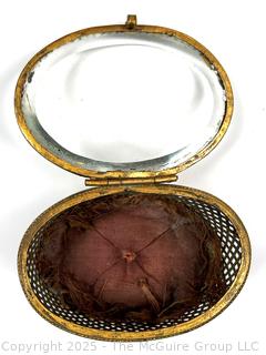 Brass Filigree and Glass Jewelry Casket