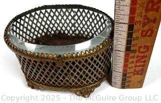 Brass Filigree and Glass Jewelry Casket