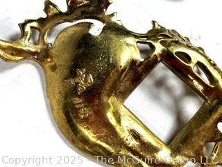 Brass and Crystal Inkwells