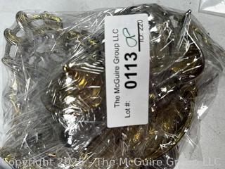 Brass and Crystal Inkwells