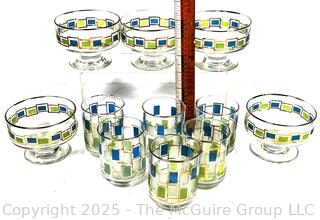 Mid Century Set of Libby Nordic Barware Glassware