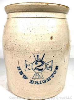 P. E. Co Salt Glazed New Brighton PA Stoneware Crock