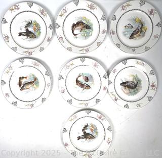 Set of Seven (7) Imperial Crown China Porcelain Fish Plates