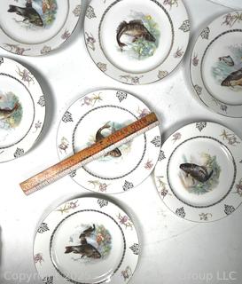 Set of Seven (7) Imperial Crown China Porcelain Fish Plates