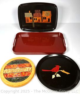 Four (4) Serving Trays Including Couroc 