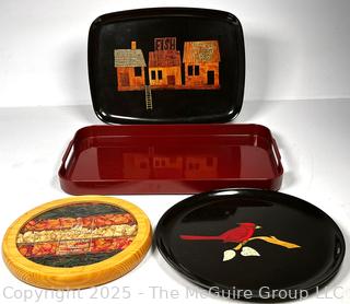 Four (4) Serving Trays Including Couroc 