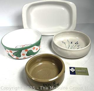Four (4) Pottery Serving Bowls