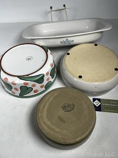 Four (4) Pottery Serving Bowls