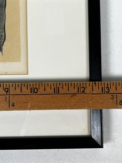 Framed Under Glass Linocut Lithograph Titled View from the Balcony Pencil Signed and Numbered by Jean Pougny (aka Ivan Puni). 13 x 24.5"