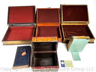 Collection of Faux Leather Decorative Book Boxes