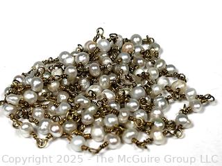 Opera Length Wire Wrapped Pearl Necklace