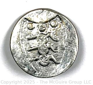 Royal Artillery Three Cannon Pewter Uniform Button, War of 1812.