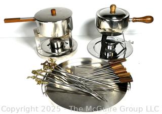 Stainless Steel Fondue Pots Including Mid Century Modern Stelton of Denmark Cylinda Line