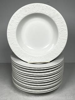 Set of White Porcelain Soup Bowls by Sasaki