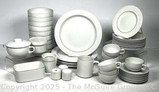 Set of Royal Copenhagen White Porcelain Dinnerware