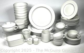 Set of Royal Copenhagen White Porcelain Dinnerware