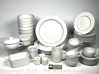 Set of Royal Copenhagen White Porcelain Dinnerware