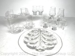 Glassware Including Orrefors Sweden Lars Hellsten Tree of Life Glass Platter