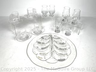 Glassware Including Orrefors Sweden Lars Hellsten Tree of Life Glass Platter