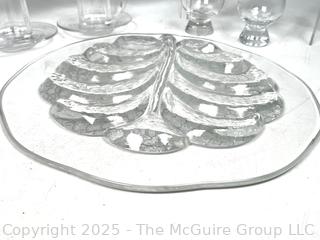 Glassware Including Orrefors Sweden Lars Hellsten Tree of Life Glass Platter