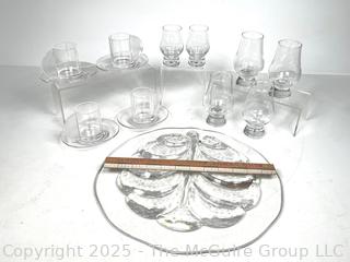 Glassware Including Orrefors Sweden Lars Hellsten Tree of Life Glass Platter