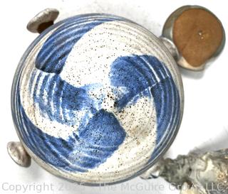 Pottery Hanging Planter, Canister and Pin Dish and Oyster Shell Candle
